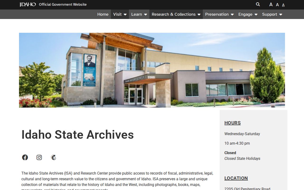 Idaho State Archives access route for historical Lemhi County records